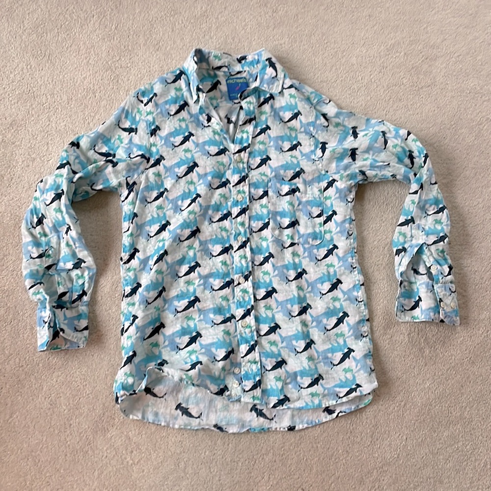 Michael’s linen hammerhead print button down